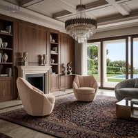 Fauteuil d'appoint moderne en velours, fauteuil pivotant de luxe, fauteuil lounge incurvé en forme de pétale, meubles de salon