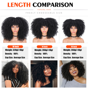 Peluca rizada Afro corta resistente al calor <span class=keywords><strong>de</strong></span> 10 "-16", pelucas trenzadas <span class=keywords><strong>de</strong></span> pelo sintético <span class=keywords><strong>de</strong></span> alta calidad con bandas para mujeres afroamericanas - Product Image 4