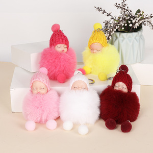 Porte-clés en peluche 3D mignon en forme <span class=keywords><strong>de</strong></span> poupée endormie, breloque <span class=keywords><strong>de</strong></span> sac tendance, pendentif <span class=keywords><strong>de</strong></span> téléphone, porte-clés <span class=keywords><strong>de</strong></span> voiture pour filles, petit cadeau - Product Image 2