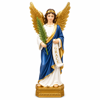 Statue personnalisée de la Vierge avec ailes dorées et branche de palmier, figurine religieuse en résine pour église catholique, décoration intérieure, cadeau, grossiste