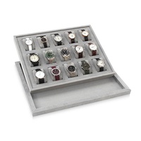Haute qualité NOUVEAU Personnalisé luxe daim velours Plateau à bijoux 15 18 24 fentes Bracelets oreiller Montre plateau d'affichage