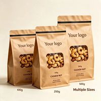 Sachet Doypack Alimentaire avec Fenêtre, Fermeture Zip Refermable, pour Emballage de Noix et Snacks, Écologique, en Kraft, pour Noix de Cajou
