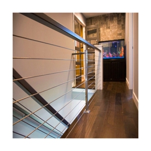 Rampe d'escalier intérieure Prima avec main courante en <span class=keywords><strong>bois</strong></span> massif, <span class=keywords><strong>kit</strong></span> de <span class=keywords><strong>balustrade</strong></span> en fil d'acier inoxydable 316 - Product Image 3