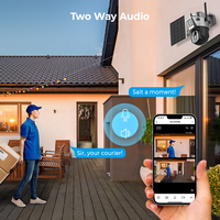Caméra CCTV solaire extérieure IP66 étanche 4MP à double objectif PTZ vision nocturne couleur 4G Sim détection de mouvement PIR WiFi