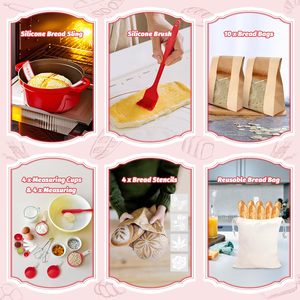 Kit de Iniciación para <span class=keywords><strong>Pan</strong></span> de Levadura Natural con Banneton Redondo y Ovalado, Cesta de Fermentación, Tarro de Iniciación y Herramientas para Hacer <span class=keywords><strong>Pan</strong></span> para Principiantes - Product Image 6