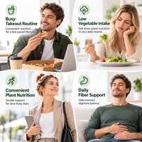 Gummies Super Greens OEM ODM, Mélange de Superaliments Probiotiques et Fibres, Compléments Alimentaires Quotidiens à Base de Plantes, Fournisseur d'Usine en Marque Blanche