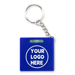Portable Square Measuring Tape Keyring with Horizontal Bubble Level Indicator 1m Retractable Tape Measure Key Ring Tool - Product Image 1