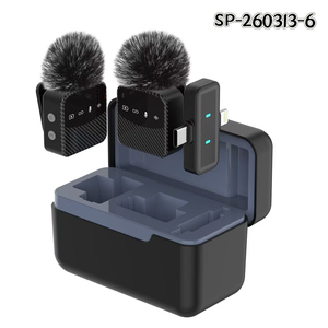 Nouveau microphone cravate sans fil 2026 avec étui de chargement, portée de 100 m, double micro 2,4 G, suppression du bruit qualité <span class=keywords><strong>CD</strong></span> - Product Image 1
