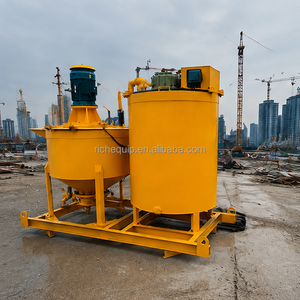 สถานีปั๊มผสมปูนฉาบ RMA400-700E แบบถังคู่ พร้อมมอเตอร์ไฟฟ้า สำหรับงานฉีดปูนซีเมนต์ ติดตั้งบนแท่นเคลื่อนที่ สำหรับงานฐานราก อุโมงค์ และงานเหมือง - Product Image 5
