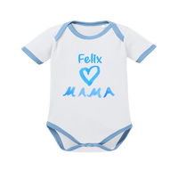 Body bébé avec le nom "Love Mama / Papa / Mamie / Papi" (Garçon)