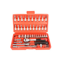 Jeu de clés à douilles professionnel de 46 pièces, outils à main, jeu de clés à cliquet combinées, boîte à outils pour voiture, clés pour mécaniciens