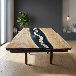 Designer <b>Wooden</b> Epoxy Resin <b>Table</b> – Premium Black Resin Furniture with Contemporary Finish - Product Image 4