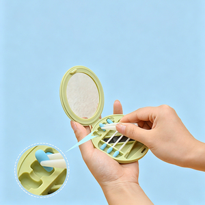 <span class=keywords><strong>Coton</strong></span>-tiges réutilisables et recyclables, imperméables, 1 miroir pour le maquillage, nettoyage de l'appareil photo, multifonctionnels, portables, lavables, soins personnels - Product Image 2