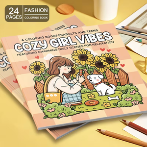 Libro de Colorear Cozy Girl Vibes para Adultos y Adolescentes, 24 Páginas con Escenas Diarias Encantadoras para Relajación, Arte en Papel Antiestrés, Regalo - Product Image 4