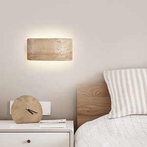 HFshanks Natural Huangdong Stone <b>Wall</b> Lamp 25x12cm LED Vintage Wabi Sabi Style Bedroom Living Room <b>Lighting</b> - Product Image 3
