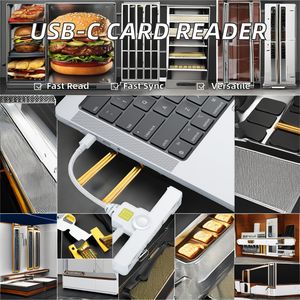 Đầu đọc thẻ thông minh USB mới Type-A đến C cac EMV Tương thích cho điện thoại di động máy tính xách tay Máy tính để đọc thẻ tín dụng - Product Image 2