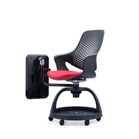 Chaise d'étudiant en plastique moderne de haute qualité, nouvelle conception d'usine, chaise de formation de bureau mobile avec tablette d'écriture et rangement