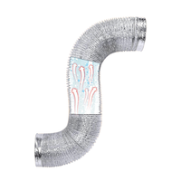 Tuyau de ventilation flexible en aluminium de 4 pouces - 1,5 m (5 pi) - Conduit résistant au feu pour espaces étroits et camping-cars - Installation facile