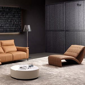 Juego de sofá reclinable moderno con características extensibles y de enfriamiento Marco de madera de tapicería de cuero genuino Hecho en China - Product Image 2