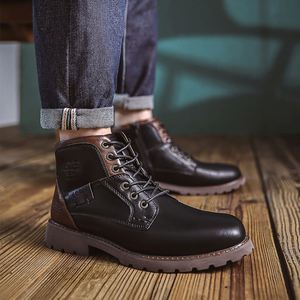 Nuevo Modelo de Botas para Hombre, Estilo Retro Británico, Parte Superior de Goma, Cuero Genuino, Impermeables, Antideslizantes, Modernas y Lujosas - Product Image 5