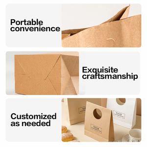 Sacs en papier kraft brun biodégradables découpés pour fleurs, cadeaux, pharmacies, sacs de courses et sacs alimentaires en papier recyclé - Product Image 4