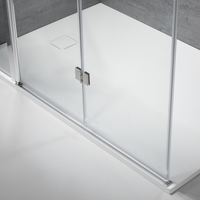 Paroi de douche en verre pivotant Foshan, aluminium, 6 mm carré, avec cadre, sur mesure, salle de bain d'hôtel