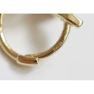 Pendiente de rama de estudiante femenino personalizado al por mayor con pequeño taladro de circón estilo de aro de hoja de oro de 9K para fiesta en la parte de la Occasions-KJ224 - Product Image 5