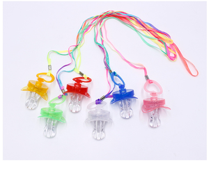 Pafu brilla en la oscuridad fiesta divertida favores LED chupete silbatos parpadeantes con cordón que brilla en la oscuridad collar de chupete - Product Image 5