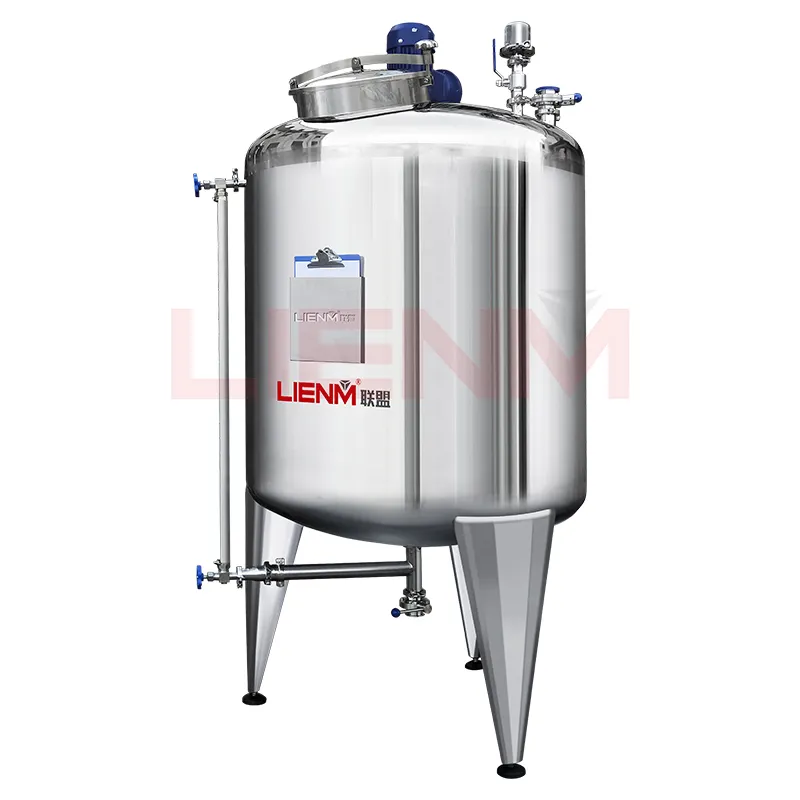 Oem réservoir de stockage de liquide en acier inoxydable cuve de stockage en acier inoxydable 1000L réservoir agitateur pneumatique scellé cuve eau 1000L