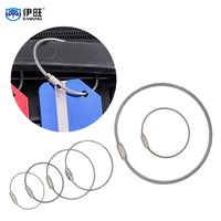 Porte-clés en acier inoxydable argenté avec fermoir à vis pour câble métallique EWANG (vente en gros)