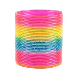 Anillo elástico mágico arcoíris de juguete, 8.5*9, de plástico con colores degradados, para niños, juego educativo, anillo apilable con resorte. - Product Image 3