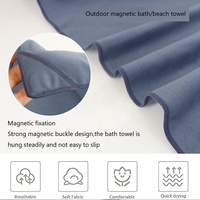 Serviette de bain magnétique sans sable personnalisée et légère à séchage rapide Serviette de plage pour surfeurs avec coins magnétiques
