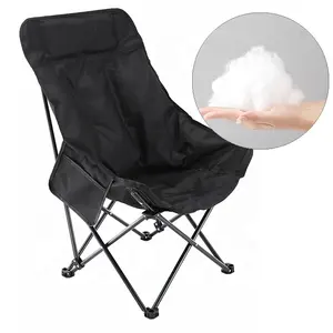 Outdoor Camping Portable Folding Recliner Back Chair Camping Folding Moon Chair Leisure Lunch Rest Beach Chair