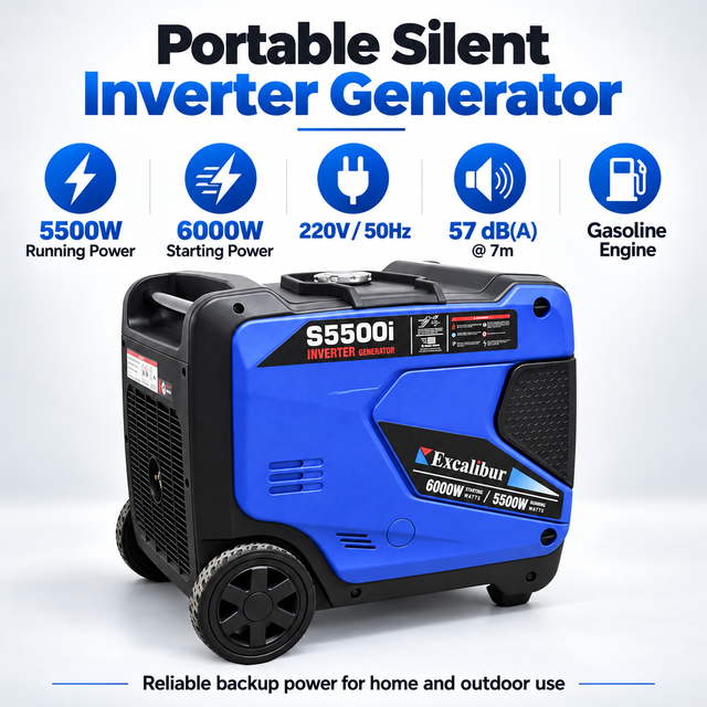 China Factory Direct Selling 7000 Watts Gasoline Engine Low Noise Inverter Gasoline Generator