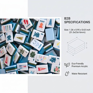 Tuiles de Mahjong en Acrylique de Luxe Moderne HIMORE Bleu Américain 4 Couches Gravées sur Mesure pour le Divertissement et le <span class=keywords><strong>Poker</strong></span> - Product Image 2