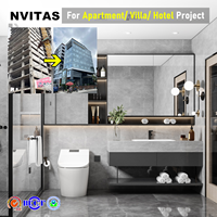 Meuble de salle de bain et vasques NVITAS modernes en MDF avec lavabo mural, écologiques, pour projets hôteliers, d'appartements et de villas