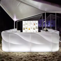 Comptoir de bar LED portable lumineux pour événements, mariages, fêtes, jardins, location, intérieur et extérieur, mobilier de bar LED, tables, barra de bar movil
