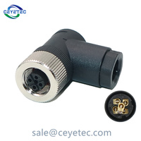 Bon prix B-Code 5 broches femelle à angle droit M12 connecteur rond