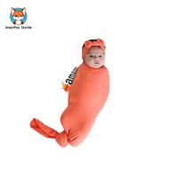 3 Paquetes de Envolturas para Recién Nacidos, Conjuntos de Envolturas de Algodón y Fibra de Bambú Tejidas para Bebés, Gorro y Diadema Personalizables, Ecológicos, de Secado Rápido, para Dormitorio