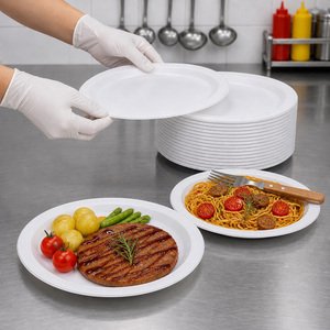 PS Disposable Round Plate 7 Inch Food Grade BPA Free <b>Plastic</b> Plates for Party Catering Restaurant Takeaway Custom Logo - Product Image 4