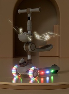 Nouveau modèle de trottinette pour enfants à hauteur réglable, avec siège, lumières et roues, trottinette pliable à <span class=keywords><strong>3</strong></span> roues pour filles et garçons - Product Image 6