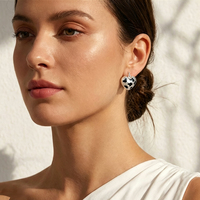 Boucles d'oreilles créoles cœur double face en émail imprimé léopard, plaqué or véritable sur cuivre, avec fermeture à pression, vente en gros