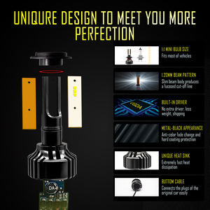 UGDA 50W 6500lm Super Blanc <span class=keywords><strong>LED</strong></span> Ampoule de Phare de Voiture CE Approuvé Usine Qualité CSP Puce IP65 Bonne Qualité Kits pour H1 H11 Nouveau - Product Image 3