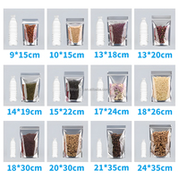 En stock sacs en plastique refermables à fermeture éclair un côté transparent personnalisable feuille d'aluminium 3 côtés scellé fenêtre sac pour collation