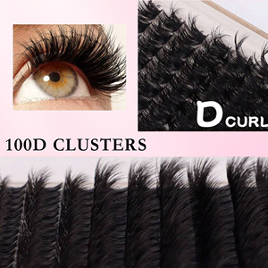 Extensions de cils DIY en grappe, 200 pièces, volume intense, style Manga, pour usage domestique, salon, fête, cosplay, mix 30P-200P, 10-18mm, courbure D - Product Image 4