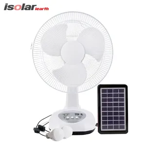 Table Fan Solar Hot Selling 12 Inch Charging Table Electric Fan With Power Bank Function Portable Solar Rechargeable Fan