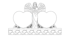 Classical Double Heart Prayer Angel Die All Polished Except Statue Use Great Grey (G614) Granite - Product Image 6