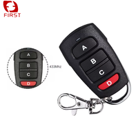 Télécommande de porte de garage universelle sans fil à code d'apprentissage personnalisé noir à 4 boutons 433MHZ 315MHZ en métal