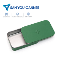 Boîte en métal coulissante personnalisée avec logo imprimé en relief, boîte en métal rectangulaire avec couvercle coulissant pour l'emballage de produits OEM