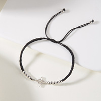 Bracelet tressé transfrontalier en acier inoxydable découpe Simple Bracelet à cordes rouges réglables pour femmes traduction Baidu
